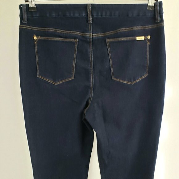 Chicos So Slimming Girlfriend Ankle Jean Size 10 MEDIUM Dark Blue 27.5" Inseam - Picture 6 of 8